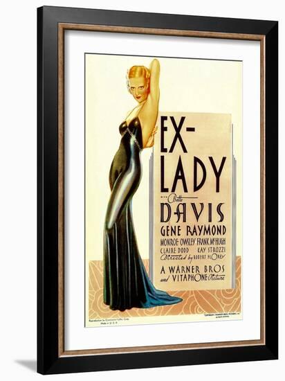 Ex-Lady, Bette Davis on midget window card, 1933-null-Framed Premium Giclee Print