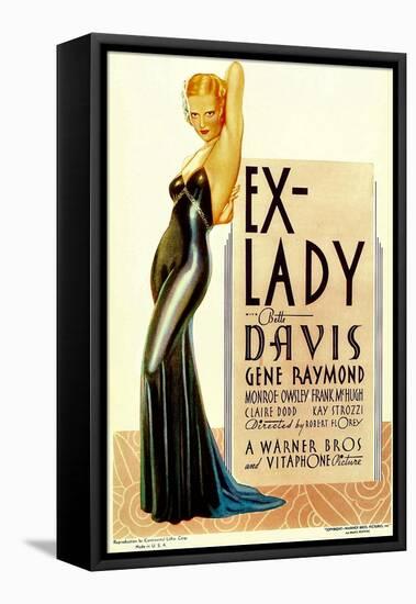 Ex-Lady, Bette Davis on midget window card, 1933-null-Framed Stretched Canvas