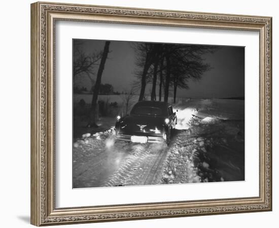 Ex-President Dwight Eisenhower Going Home after President John F. Kennedy's Inauguration Ceremony-Ed Clark-Framed Photographic Print