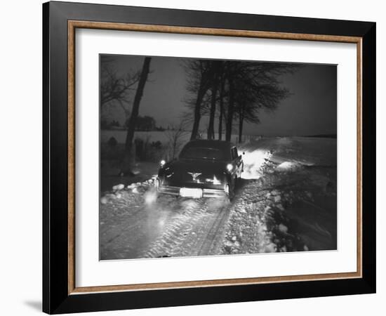 Ex-President Dwight Eisenhower Going Home after President John F. Kennedy's Inauguration Ceremony-Ed Clark-Framed Photographic Print