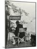 Ex-Prime Minister Winston Churchill Painting on the French Riviera Near Monte Carlo-null-Mounted Photo