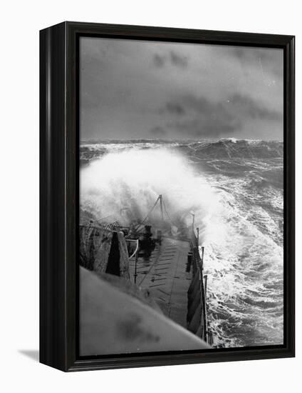 Ex US Destroyer Reaching Open Sea Where Atlantic Took on Its Normal Winter Grayness-Hans Wild-Framed Premier Image Canvas