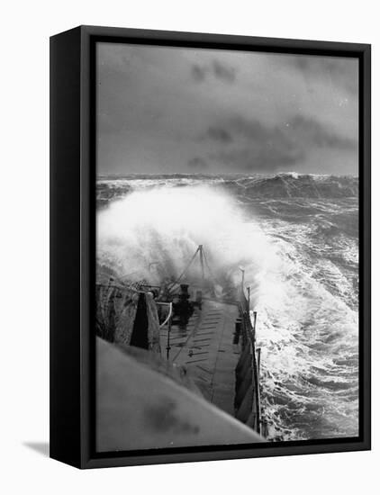 Ex US Destroyer Reaching Open Sea Where Atlantic Took on Its Normal Winter Grayness-Hans Wild-Framed Premier Image Canvas