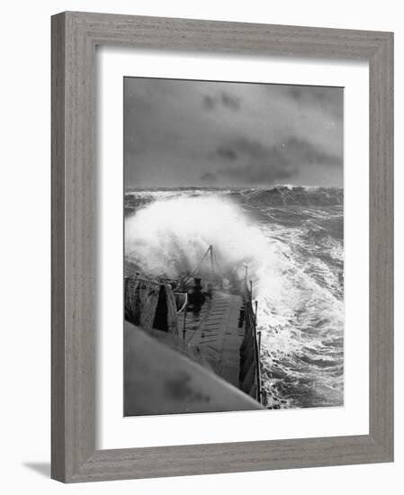 Ex US Destroyer Reaching Open Sea Where Atlantic Took on Its Normal Winter Grayness-Hans Wild-Framed Photographic Print