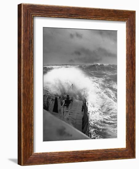 Ex US Destroyer Reaching Open Sea Where Atlantic Took on Its Normal Winter Grayness-Hans Wild-Framed Photographic Print