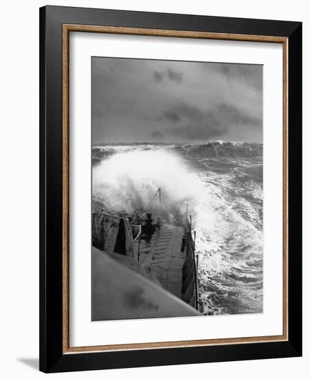 Ex US Destroyer Reaching Open Sea Where Atlantic Took on Its Normal Winter Grayness-Hans Wild-Framed Photographic Print