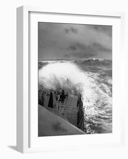 Ex US Destroyer Reaching Open Sea Where Atlantic Took on Its Normal Winter Grayness-Hans Wild-Framed Photographic Print