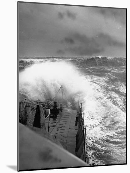 Ex US Destroyer Reaching Open Sea Where Atlantic Took on Its Normal Winter Grayness-Hans Wild-Mounted Photographic Print