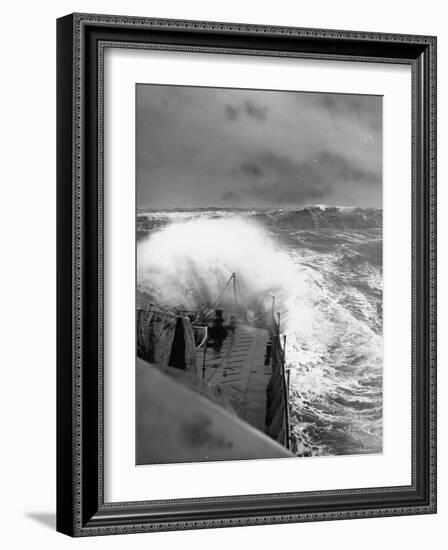 Ex US Destroyer Reaching Open Sea Where Atlantic Took on Its Normal Winter Grayness-Hans Wild-Framed Photographic Print