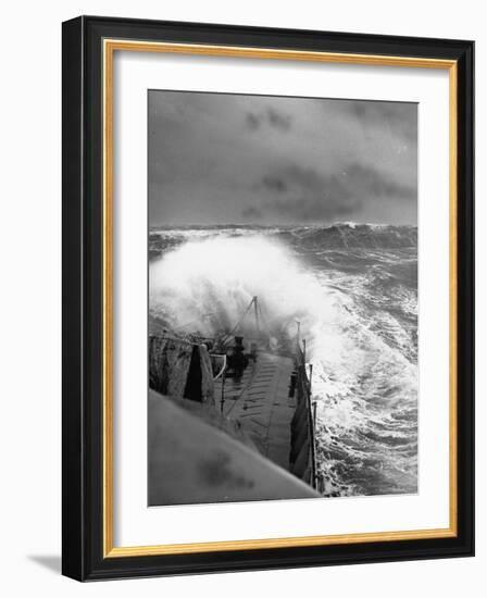 Ex US Destroyer Reaching Open Sea Where Atlantic Took on Its Normal Winter Grayness-Hans Wild-Framed Photographic Print