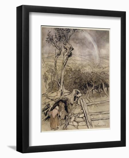 Exactly Where the Rainbow Ends, 1914-Arthur Rackham-Framed Giclee Print