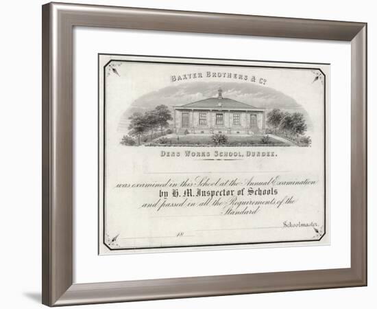 Examination Certificate from Dens Works School-null-Framed Giclee Print