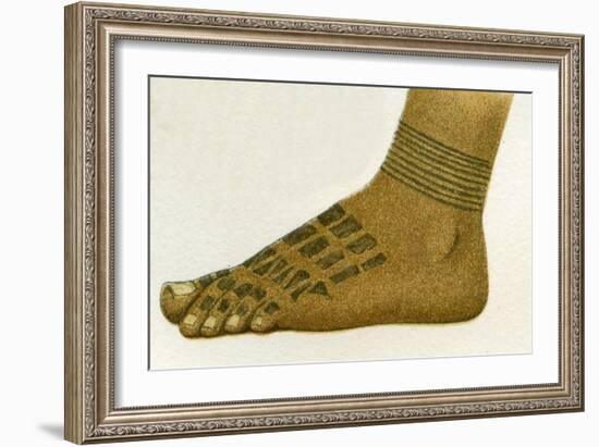 Example of Dayak Foot Tattoo Designs, Borneo, 1894-null-Framed Giclee Print