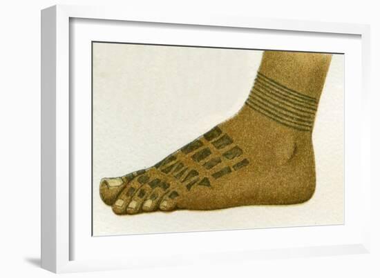 Example of Dayak Foot Tattoo Designs, Borneo, 1894-null-Framed Giclee Print