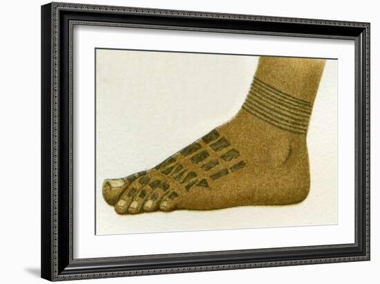 Example of Dayak Foot Tattoo Designs, Borneo, 1894-null-Framed Giclee Print