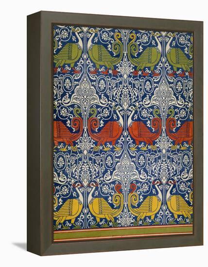 Example of Printed Egyptian Fabric, 19th Century (Chromolitho)-Emile Prisse d'Avennes-Framed Premier Image Canvas