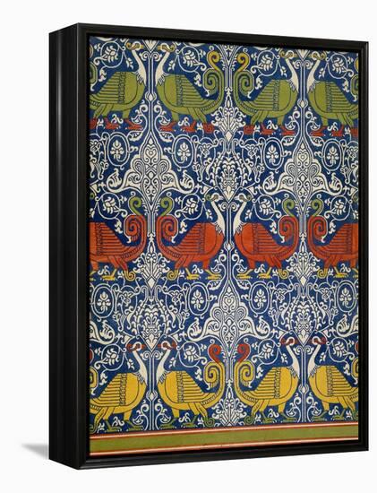 Example of Printed Egyptian Fabric, 19th Century (Chromolitho)-Emile Prisse d'Avennes-Framed Premier Image Canvas