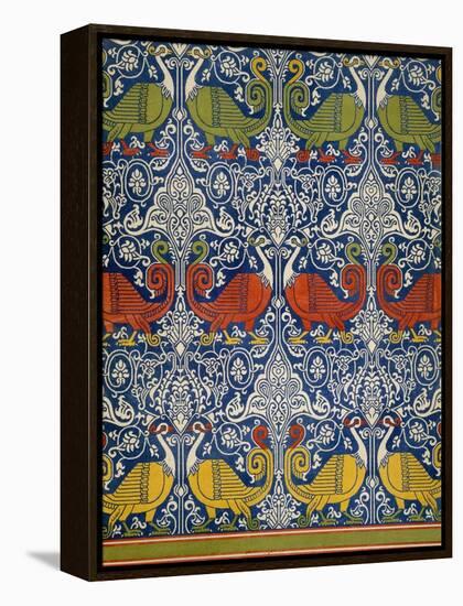 Example of Printed Egyptian Fabric, 19th Century (Chromolitho)-Emile Prisse d'Avennes-Framed Premier Image Canvas