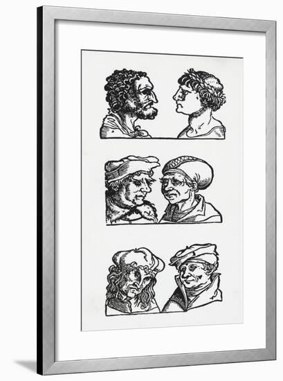 Examples of Atavistic Facial Features, Woodcuts, 15th Century-null-Framed Giclee Print
