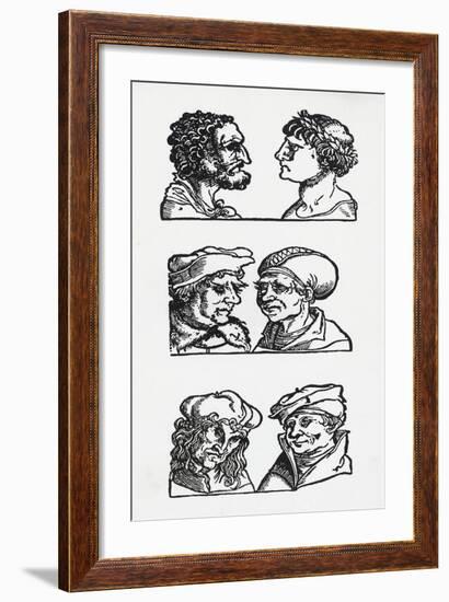 Examples of Atavistic Facial Features, Woodcuts, 15th Century-null-Framed Giclee Print