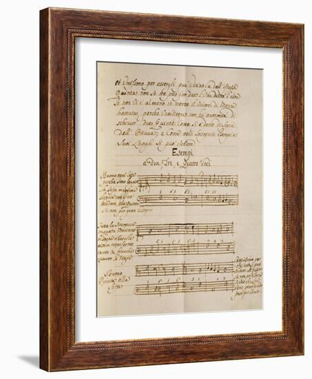 Examples of Polyphonic Music, from the Treatise on Harmonic Consonances, 1717-Benedetto Marcello-Framed Giclee Print