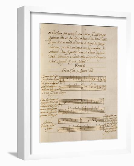 Examples of Polyphonic Music, from the Treatise on Harmonic Consonances, 1717-Benedetto Marcello-Framed Giclee Print