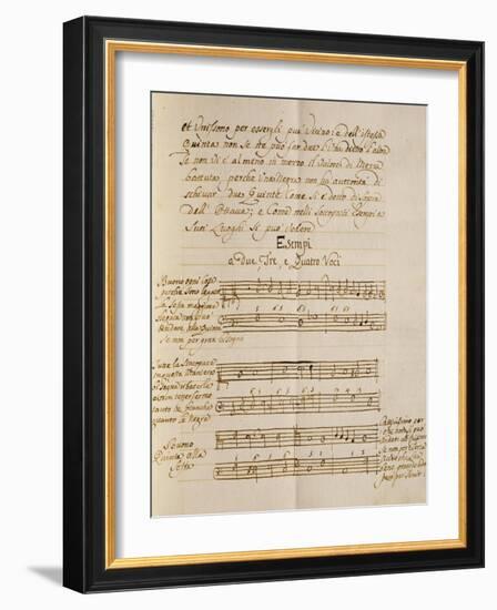 Examples of Polyphonic Music, from the Treatise on Harmonic Consonances, 1717-Benedetto Marcello-Framed Giclee Print