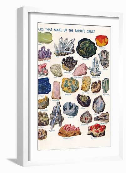 'Examples of the Different Rocks That Make Up The Earth's Crust', 1935-Unknown-Framed Giclee Print