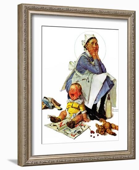 "Exasperated Nanny", October 24,1936-Norman Rockwell-Framed Giclee Print