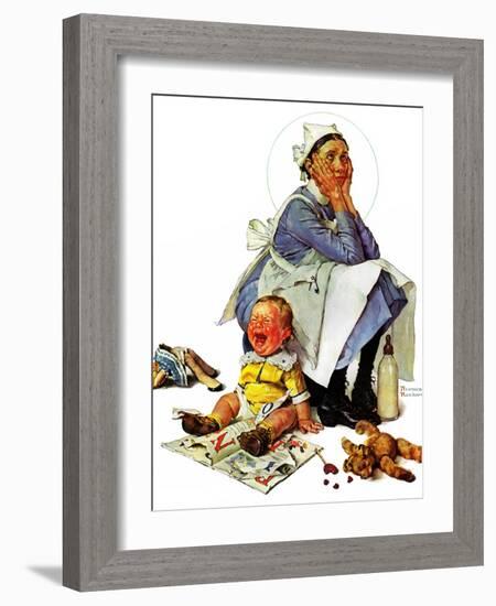 "Exasperated Nanny", October 24,1936-Norman Rockwell-Framed Giclee Print