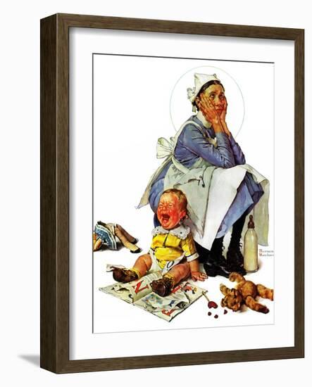 "Exasperated Nanny", October 24,1936-Norman Rockwell-Framed Giclee Print