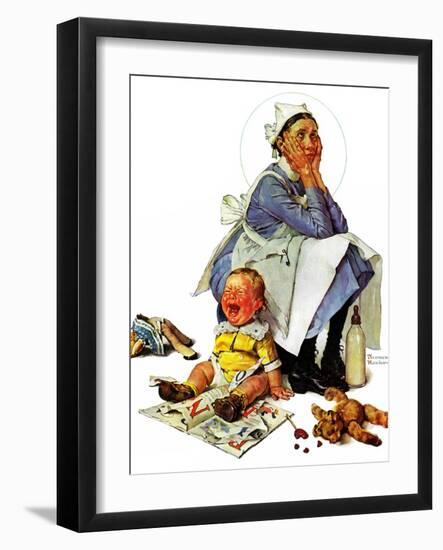 "Exasperated Nanny", October 24,1936-Norman Rockwell-Framed Giclee Print