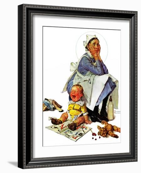 "Exasperated Nanny", October 24,1936-Norman Rockwell-Framed Giclee Print