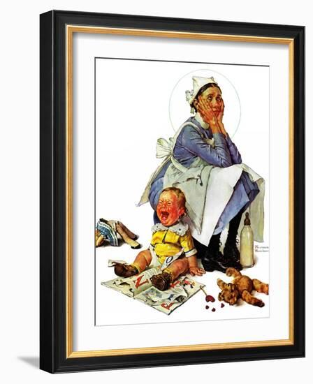 "Exasperated Nanny", October 24,1936-Norman Rockwell-Framed Giclee Print