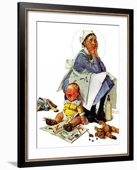 "Exasperated Nanny", October 24,1936-Norman Rockwell-Framed Giclee Print