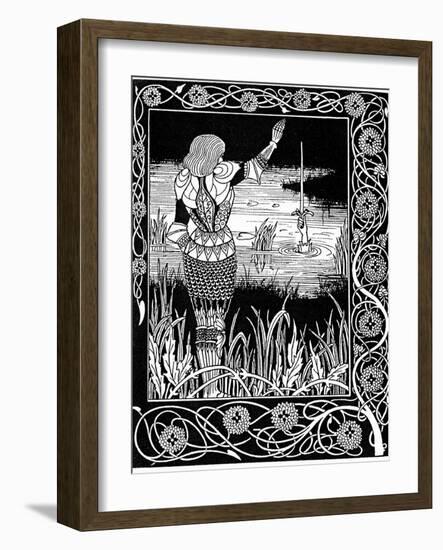 Excalibur Being Reclaimed by the Lady of the Lake, 1893-Aubrey Beardsley-Framed Giclee Print