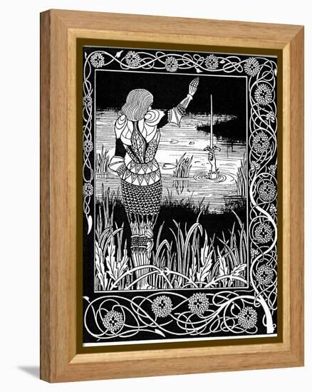 Excalibur Being Reclaimed by the Lady of the Lake, 1893-Aubrey Beardsley-Framed Premier Image Canvas