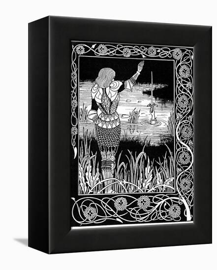 Excalibur Being Reclaimed by the Lady of the Lake, 1893-Aubrey Beardsley-Framed Premier Image Canvas