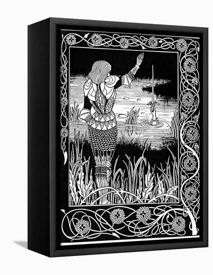 Excalibur Being Reclaimed by the Lady of the Lake, 1893-Aubrey Beardsley-Framed Premier Image Canvas