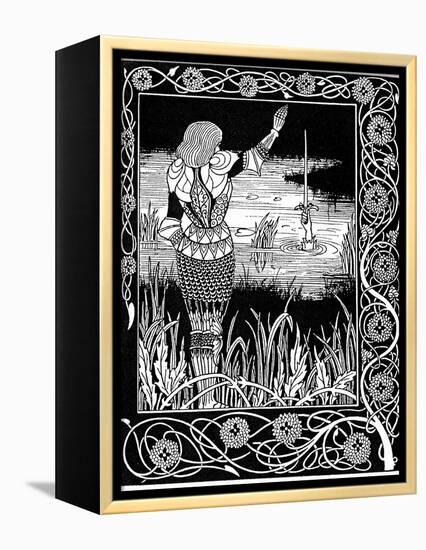 Excalibur Being Reclaimed by the Lady of the Lake, 1893-Aubrey Beardsley-Framed Premier Image Canvas