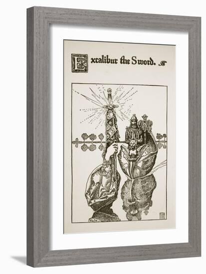 Excalibur the Sword, illustration from 'The Story of King Arthur and his Knights', 1903-Howard Pyle-Framed Giclee Print