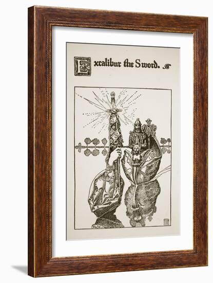 Excalibur the Sword, illustration from 'The Story of King Arthur and his Knights', 1903-Howard Pyle-Framed Giclee Print