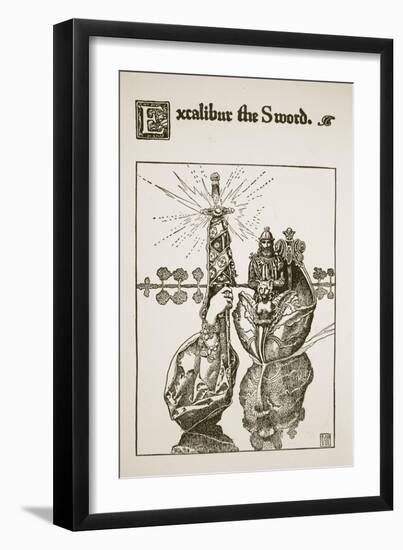 Excalibur the Sword, illustration from 'The Story of King Arthur and his Knights', 1903-Howard Pyle-Framed Giclee Print