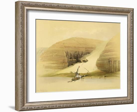 Excavated Temple of Abu Simbel, from "Egypt and Nubia," Vol.1-David Roberts-Framed Giclee Print