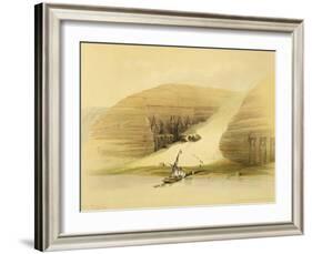 Excavated Temple of Abu Simbel, from "Egypt and Nubia," Vol.1-David Roberts-Framed Giclee Print