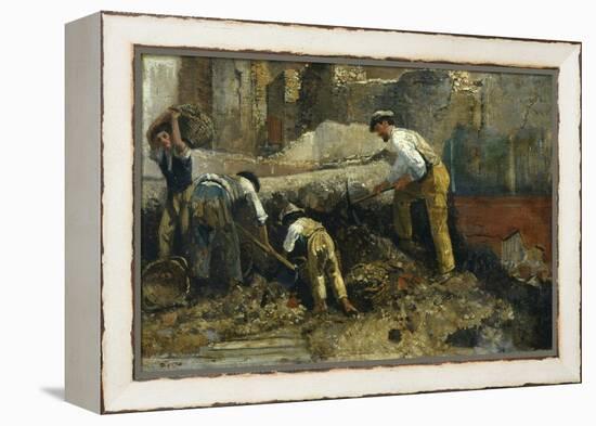 Excavations at Herculaneum-Filippo Palizzi-Framed Premier Image Canvas