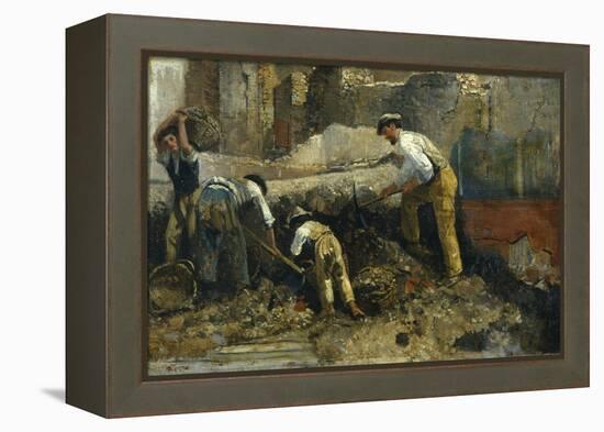 Excavations at Herculaneum-Filippo Palizzi-Framed Premier Image Canvas