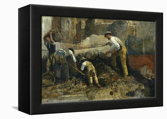 Excavations at Herculaneum-Filippo Palizzi-Framed Premier Image Canvas
