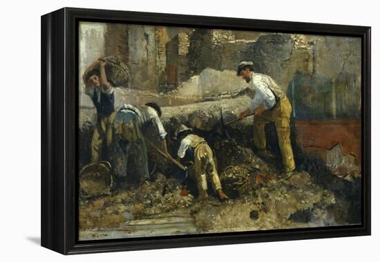 Excavations at Herculaneum-Filippo Palizzi-Framed Premier Image Canvas