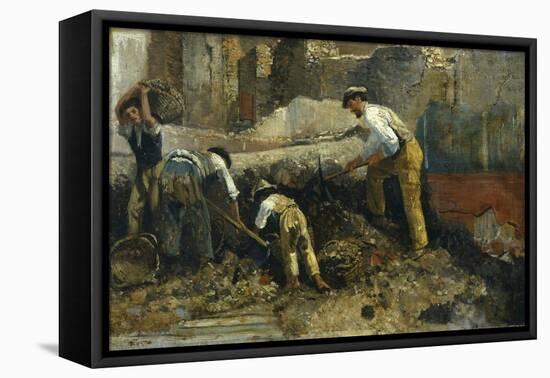 Excavations at Herculaneum-Filippo Palizzi-Framed Premier Image Canvas